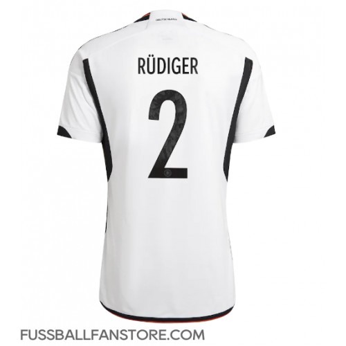 Deutschland Antonio Rudiger #2 Replik Heimtrikot WM 2022 Kurzarm